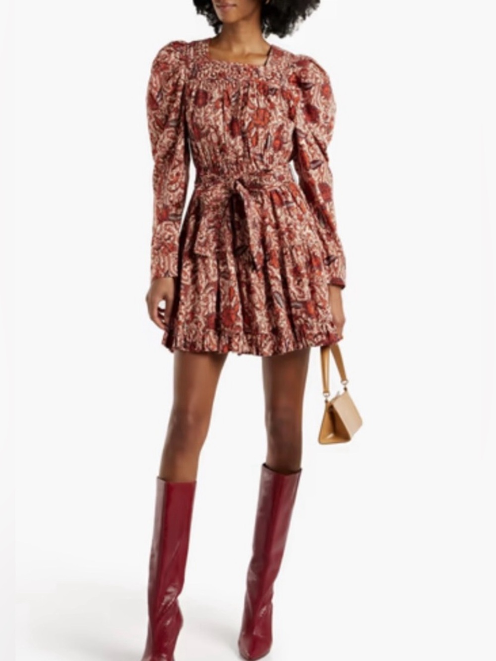 New Ulla Johnson Nailah Floral Print Cotton Blend Mini Dress size 0